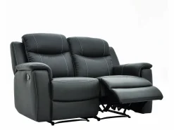 Sofá 3+2+1 plazas relax de piel en color gris EVASION^Vente-unique Clearance