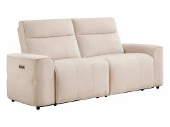 Vente-unique Sofá 3 plazas relax eléctrico en chenilla SCAMOCO Beige Discount