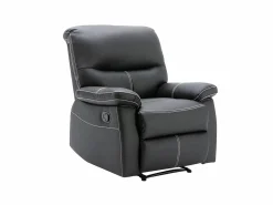 Vente-unique Sofá 3+1 plazas relax en piel sintética negra CANBY Negro Best