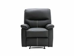 Vente-unique Sofá 3+1 plazas relax en piel sintética negra CANBY Negro Best