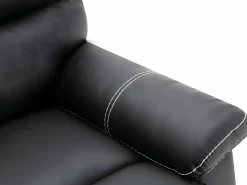 Vente-unique Sofá 3+1 plazas relax en piel sintética negra CANBY Negro Best