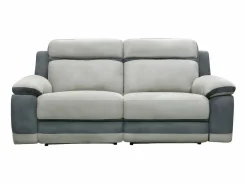 Vente-unique Sofá 3 plazas relax microfibra TALCA gris claro y antracita Gris claro / Gris antracita New