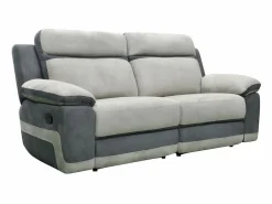 Vente-unique Sofá 3 plazas relax microfibra TALCA gris claro y antracita Gris claro / Gris antracita New