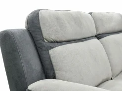 Vente-unique Sofá 3 plazas relax microfibra TALCA gris claro y antracita Gris claro / Gris antracita New