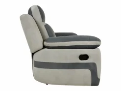 Vente-unique Sofá 3 plazas relax microfibra TALCA Antracita y gris claro Gris antracita New