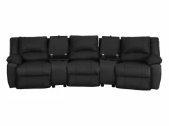 Vente-unique Sofá De Piel|Sofá Relax|Sofá 3 plazas relax piel de becerro color AROMA