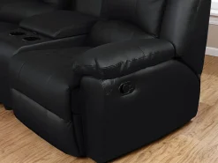 Vente-unique Sofá De Piel|Sofá Relax|Sofá 3 plazas relax piel de becerro color AROMA