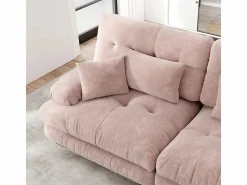 DripeX Sofá De Terciopelo|Sofás Club|Sofá 2 plazas - con 4 cojines - estructura madera maciza + tejido felpa - 220x77x81cm