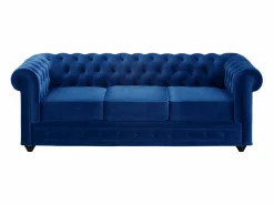 Sofá 3 plazas+2 sillones terciopelo azul noche CHESTERFIELD^Vente-unique Online