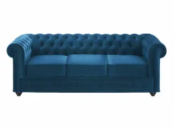 Vente-unique Sofá 3 plazas+2 sillones verde azulado CHESTERFIELD Azul verdoso