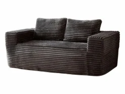 Sofá 2 Plazas, Terciopelo acanalado , 65cm prof. asiento, 2 cojines, 160x88x58cm^DripeX Outlet