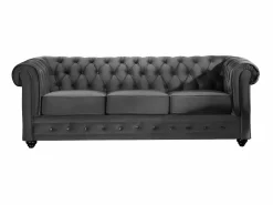 Vente-unique Sofás Chesterfield|Sofá 3 plazas terciopelo color CHESTERFIELD