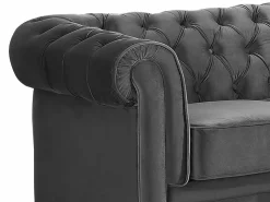 Vente-unique Sofás Chesterfield|Sofá 3 plazas terciopelo color CHESTERFIELD