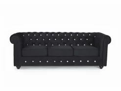 Sofá 3 plazas terciopelo , botones CHESTERFIELD^Vente-unique Outlet