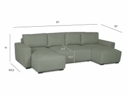 Sofá 5 Plazas - Chaise Longue con Cama Panorámica (317 x 157 x 91 cm) - JORDAN^ Sale
