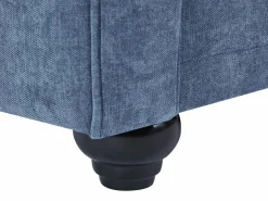 Vente-unique Sofá 3 plazas y 2 sillones en tejido CHESTERFIELD Azul Best