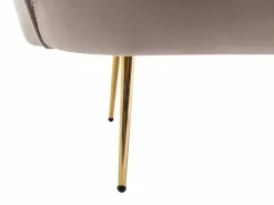 Vente-unique Sofá 2 plazas y sillón concha de terciopelo DANDELION Topo Clearance