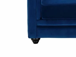 Vente-unique Sofá 3 plazas y sillón terciopelo azul noche CHESTERFIELD Azul elu00e9ctrico Clearance