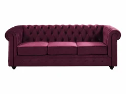 Sofá 3 plazas+sillón terciopelo color púrpura CHESTERFIELD^Vente-unique Sale