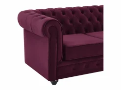 Sofá 3 plazas+sillón terciopelo color púrpura CHESTERFIELD^Vente-unique Sale