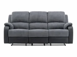 Sofá 3+2 relax de microfibra y piel sintética gris y negro BRODY^Vente-unique Sale