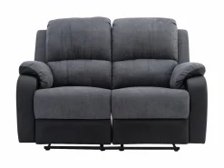 Sofá 3+2 relax de microfibra y piel sintética gris y negro BRODY^Vente-unique Sale