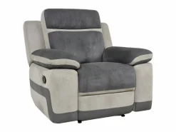 Vente-unique Sofá 3+1 relax manual de microfibra Antracita y rayas gris claro TALCA Gris antracita Online
