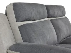 Vente-unique Sofá 3+1 relax manual de microfibra Antracita y rayas gris claro TALCA Gris antracita Online