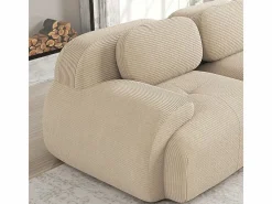DripeX Sofá angular 3 plazas modular - de Pana - con 3 cojines y otomana - 298x178x75cm - Beige New