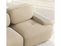 DripeX Sofá angular 3 plazas modular - de Pana - con 3 cojines y otomana - 298x178x75cm - Beige New