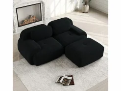 Sofá angular 2 plazas modular - de Pana - con 2 cojines y otomana - ergonómico - 208x178x75cm -^DripeX