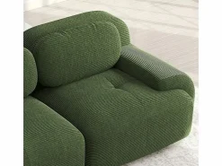 DripeX Sofá angular 3 plazas modular - de Pana - con 3 cojines y 2 otomanas - 298x178x75cm - Verde Outlet