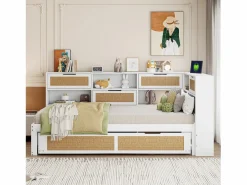 Merax Cama Diván|Sofá cama - 90 x 200 cm + 90 x 190 cm - Canapé - Madera de pino + contrachapado + MDF -