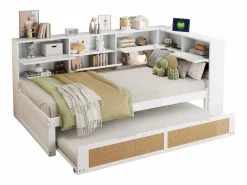 Merax Cama Diván|Sofá cama - 90 x 200 cm + 90 x 190 cm - Canapé - Madera de pino + contrachapado + MDF -