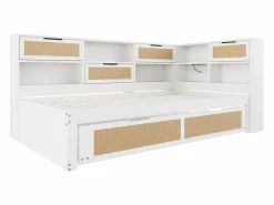 Merax Cama Diván|Sofá cama - 90 x 200 cm + 90 x 190 cm - Canapé - Madera de pino + contrachapado + MDF -