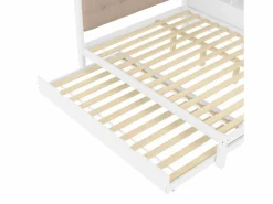 ModernLuxe Cama Diván|Cama Con Almacenaje|Sofá cama 140×200 cm - con cama nido - con tira LED luminosa - con puerto USB - (colchón no incluido)