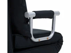 Sofá cama 2 en 1, respaldo regulable, funda desenfundable, poliéster, color (65x69x80cm) Negro New