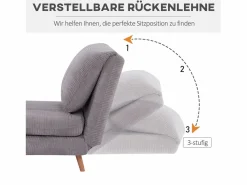 Sofá cama 2 en 1, respaldo regulable, colchón plegable, madera, (82x89x83cm)^ Outlet