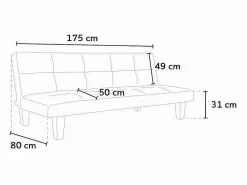 Modus Sofa Sofás De Piel Sintética|Sofá cama 3 plazas cuero polipiel Topazio pronto letto -