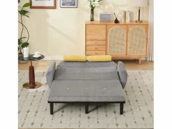 OKWISH Sofá cama 2 plazas de pana - convertible en cama o chaise longue Gris Hot