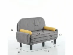 OKWISH Sofá cama 2 plazas de pana - convertible en cama o chaise longue Gris Hot