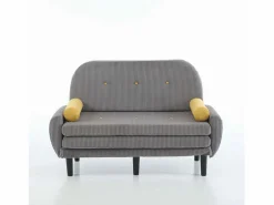 OKWISH Sofá cama 2 plazas de pana - convertible en cama o chaise longue Gris Hot
