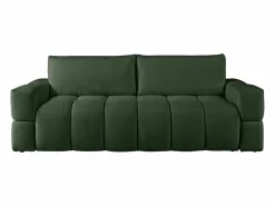 Vente-unique Sofá cama 3 plazas en tela de bouclé ISSORO II Verde Discount