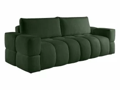 Vente-unique Sofá cama 3 plazas en tela de bouclé ISSORO II Verde Discount