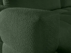 Vente-unique Sofá cama 3 plazas en tela de bouclé ISSORO II Verde Discount