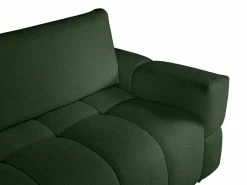 Vente-unique Sofá cama 3 plazas en tela de bouclé ISSORO II Verde Discount