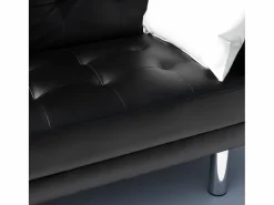Modus Sofa Sofás De Piel Sintética|Sofá cama biplaza de cuero artificial con reposabrazos y cojines Agata Pronto Letto -