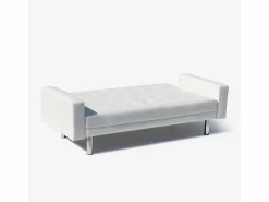 Sofá cama biplaza de cuero artificial con reposabrazos y cojines Agata Pronto Letto -^Modus Sofa Online