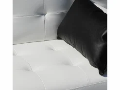Sofá cama biplaza de cuero artificial con reposabrazos y cojines Agata Pronto Letto -^Modus Sofa Online