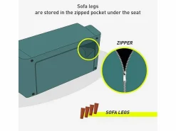 Modus Sofa Sofá Escandinavo|Sofá cama clic clac de 3 plazas en tejido de diseño nórdico reclinable Perla -